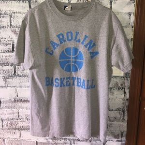 vintage unc basketball tee // medium // grey/blue